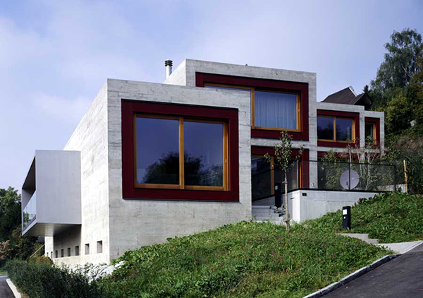 han bit house 1 Luxury Concrete Fortress on Lake Zurich, Switzerland   we like concrete!