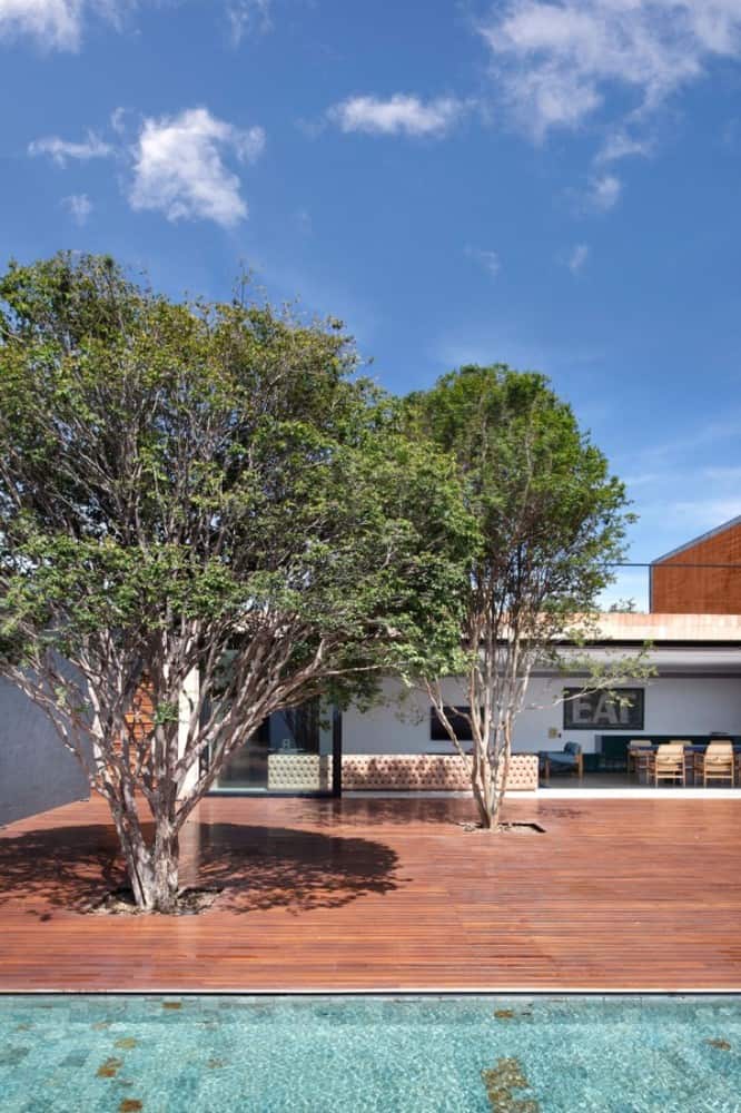 minimally built home striking public private spaces 9 park trees