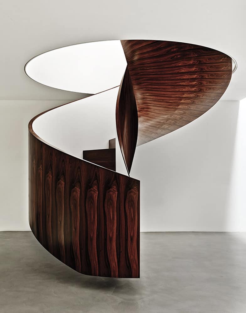 modern art gallery house with spiral staircase feature 10