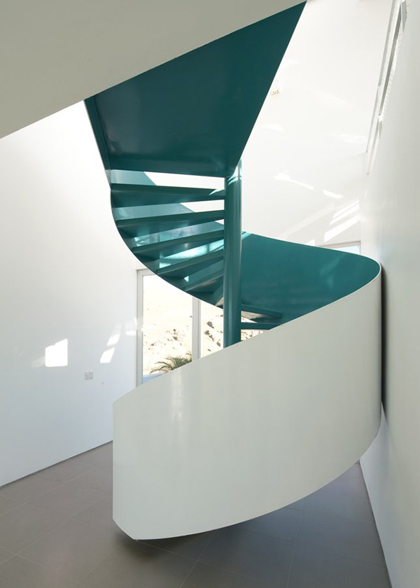modern geometric house with spiral stair 10