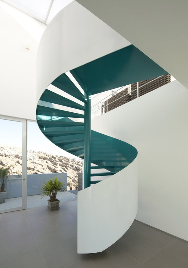 modern geometric house with spiral stair 2