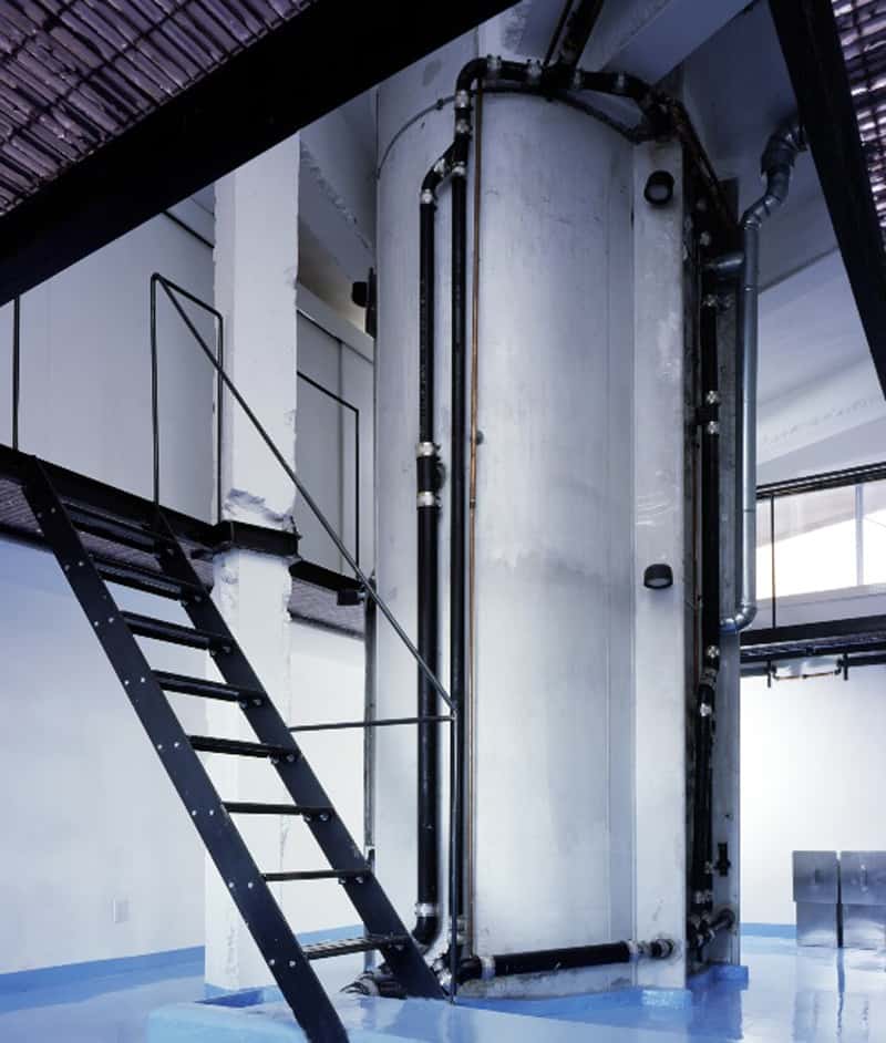 modern loft of transformed tankers and fire escape stairs 7