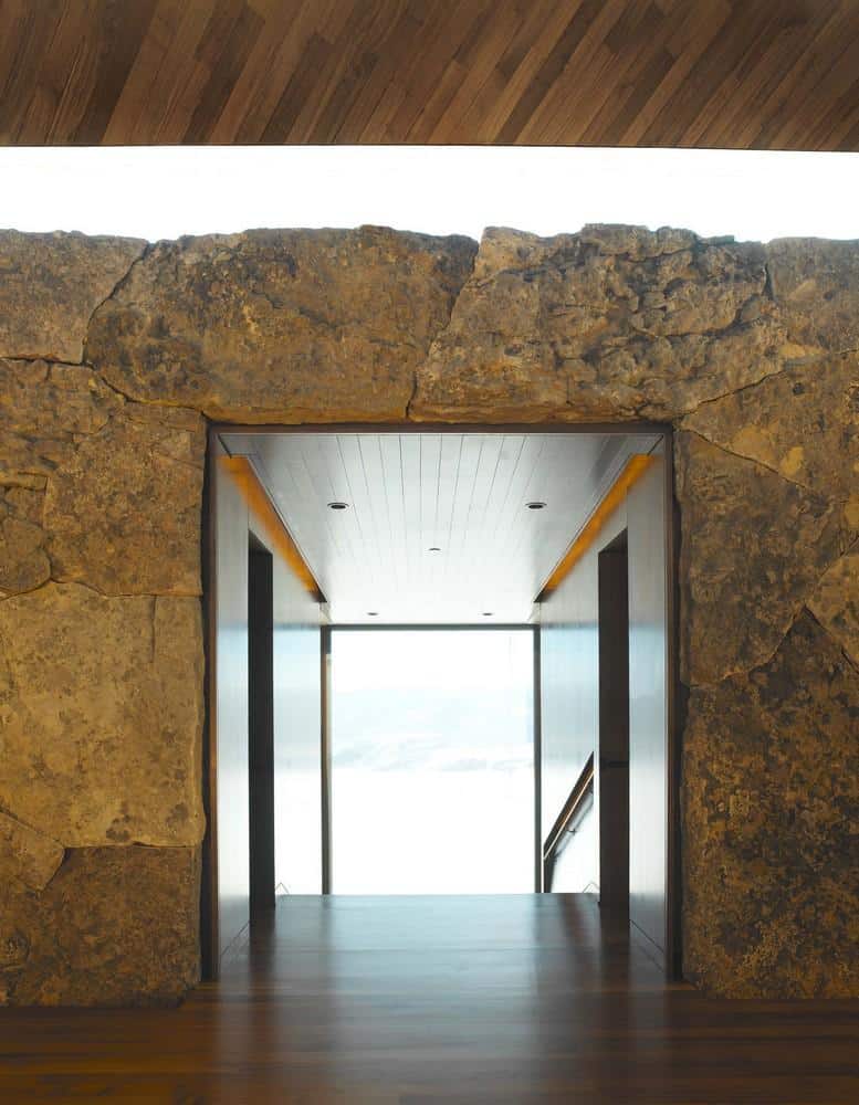 mountain views house with interior art gallery 7 stone passageway
