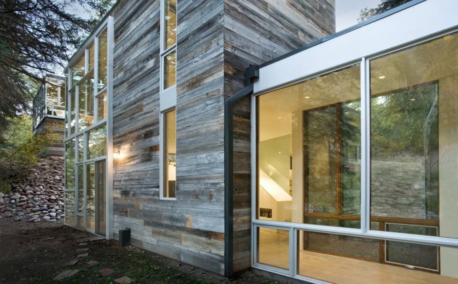 natural wood clad colorado home designed around existing trees 9