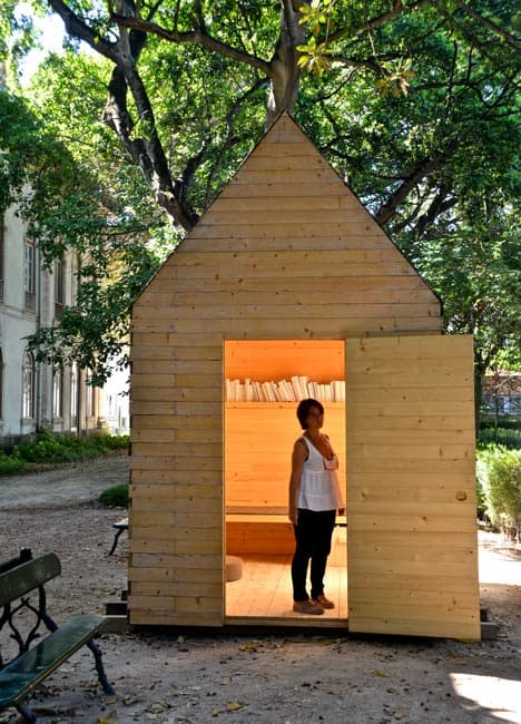 simplest reading cabin to build person inside standing