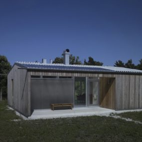 Small Swedish House Made From Boards And Corrugated Metal