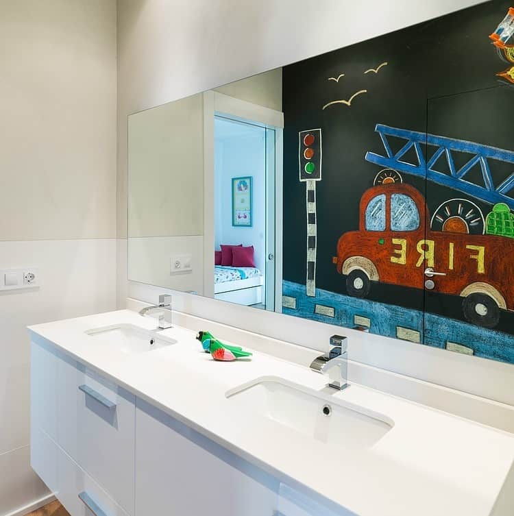 spanish family home with comfortably contemporary open space appeal 16 child bathroom