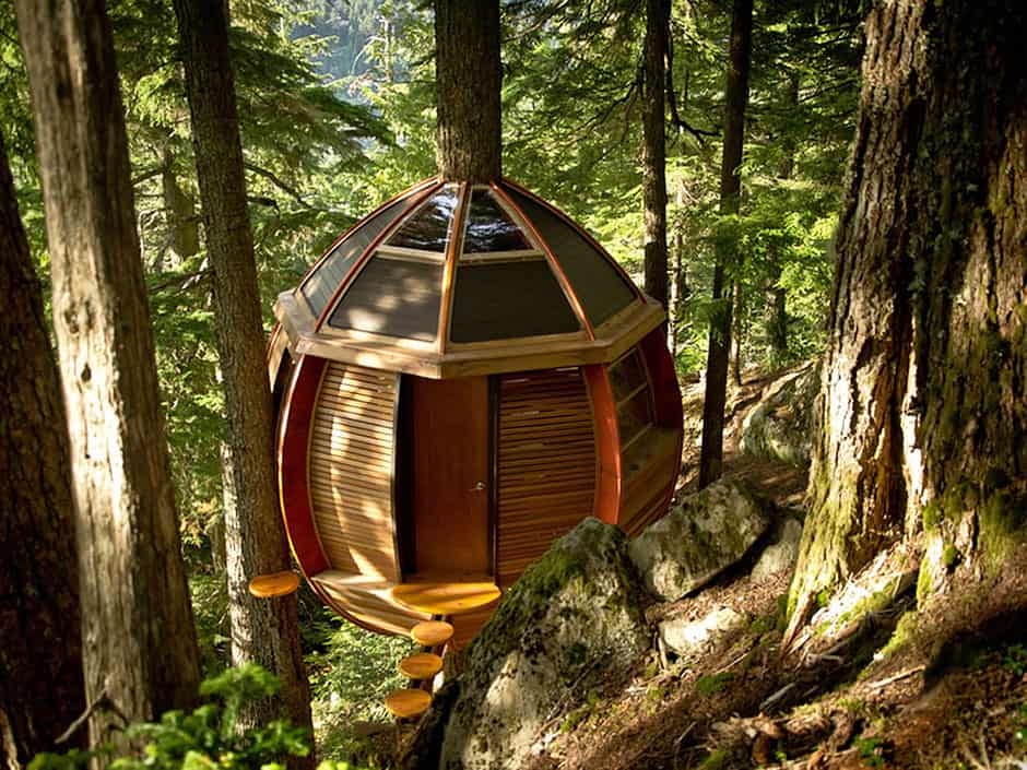 suspended-wooden-pod-cabin-built-around-tree-trunk-4-rock-face-door.jpg
