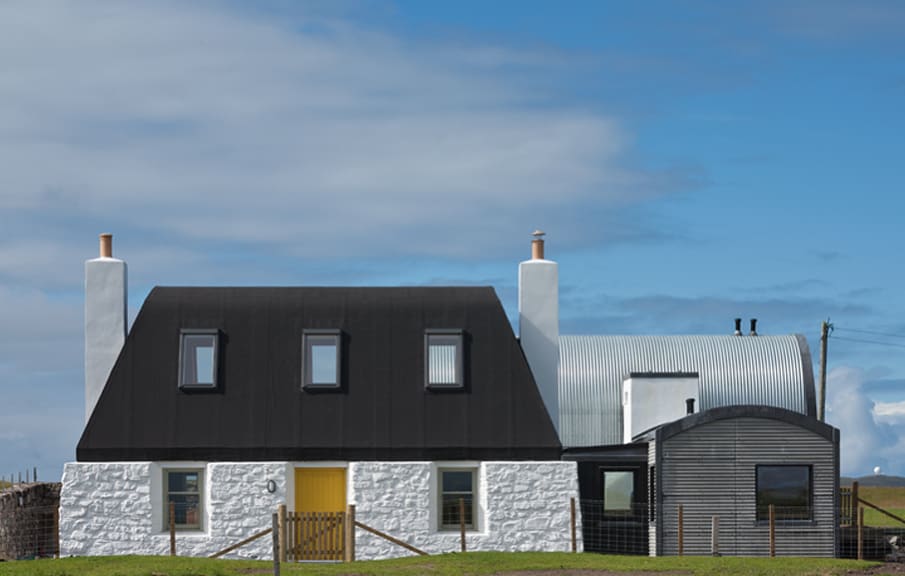 traditional scottish cottage reinvented with chic agricultural industrial flair 1 front straight