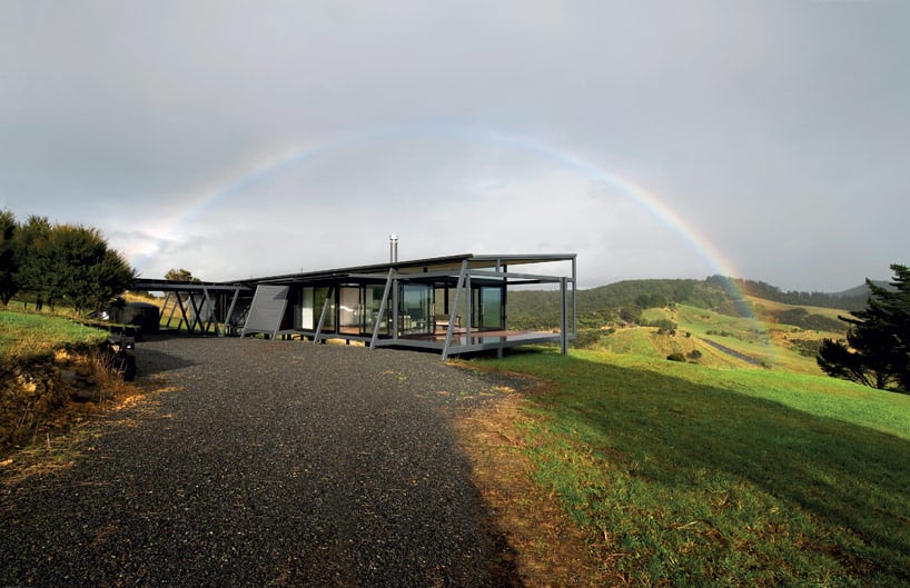 truss style new zealand glass house with complex interior 4 complex angle rainbow