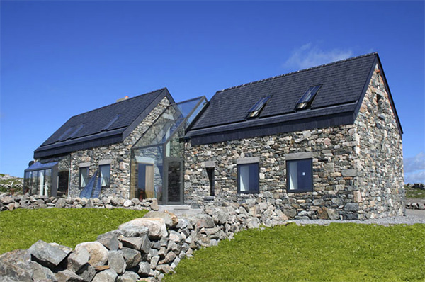 two stone cottages with glass staircase 19