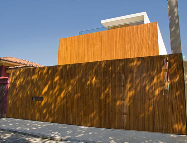 wood shell house 1 Innovative Brazilian Architecture   concrete house with folded wood walls