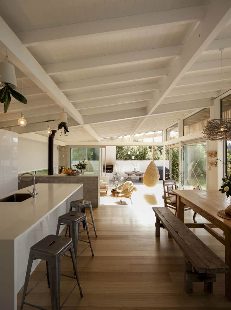 wood slat home with utterly open living spaces 15 kitchen