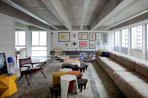 estudioibola furnishings vibrant colours create minimalist wonderland sao paolo apartment 1