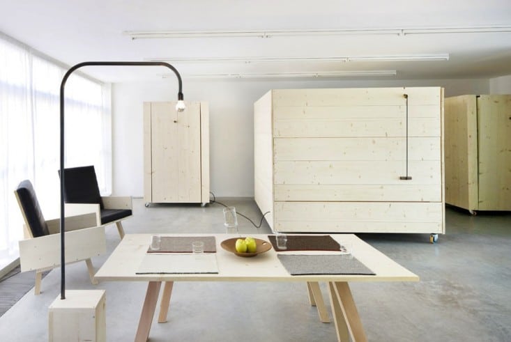 public studio converts private living multi purpose furnishings 2 day