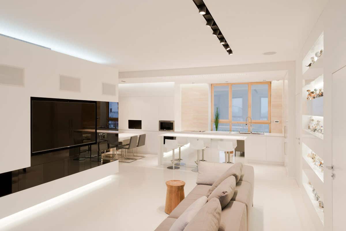 stunning minimalist apartment creatively rethinks form function 18 living