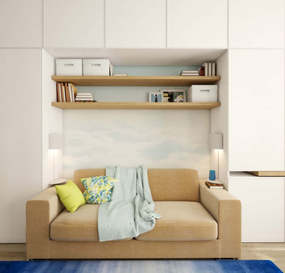teeny tiny apartment designed bright spacious 10 sofa