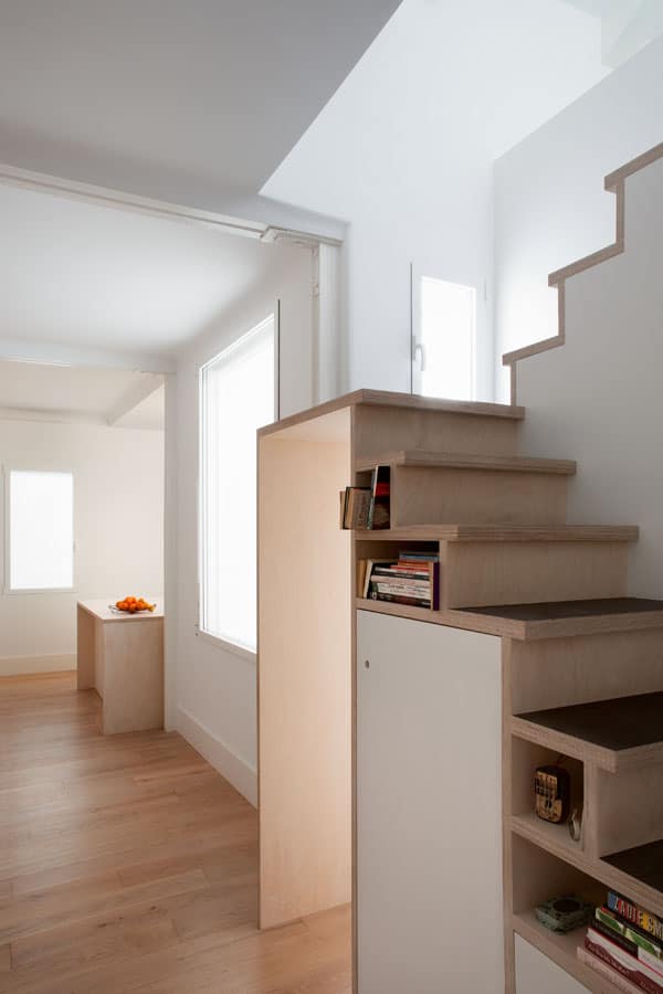 space saving stair storage design plywood 5