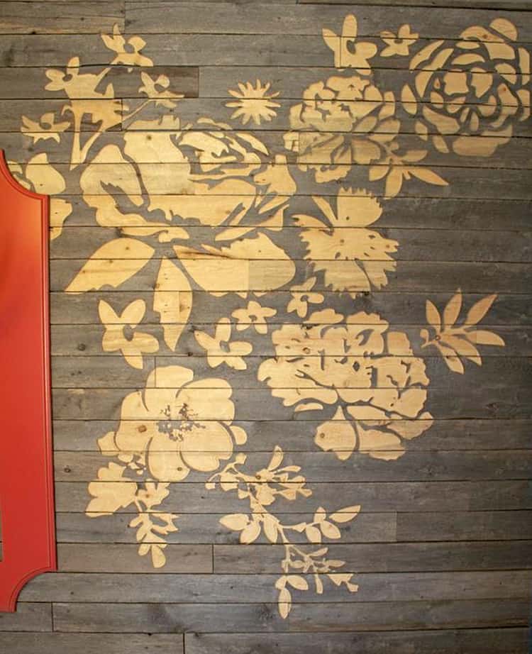 floral wall art engraved 7