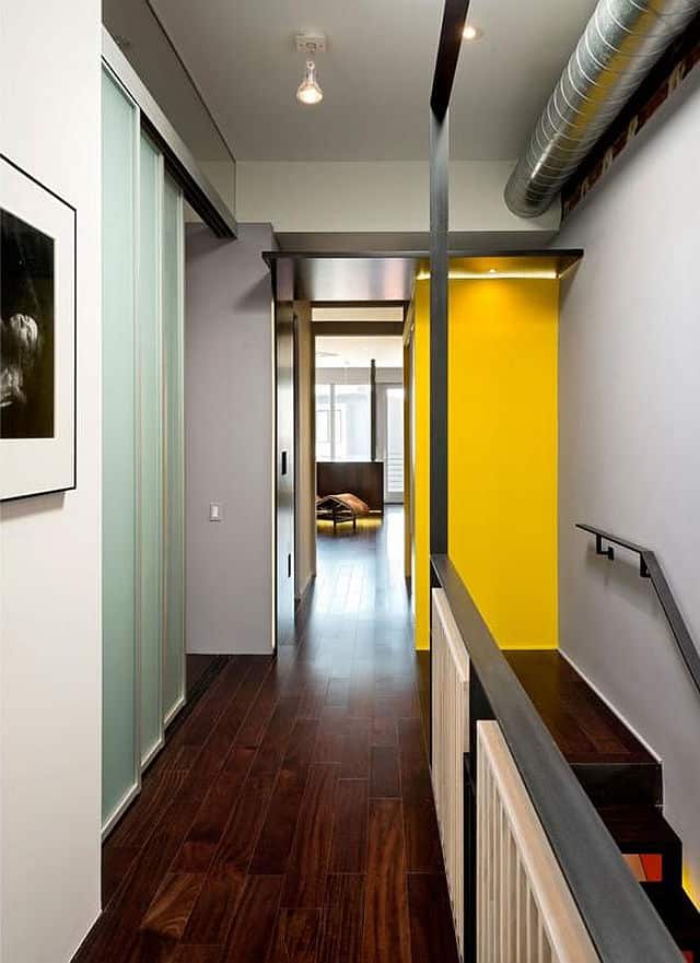 13 row house renovation boldly colored design features