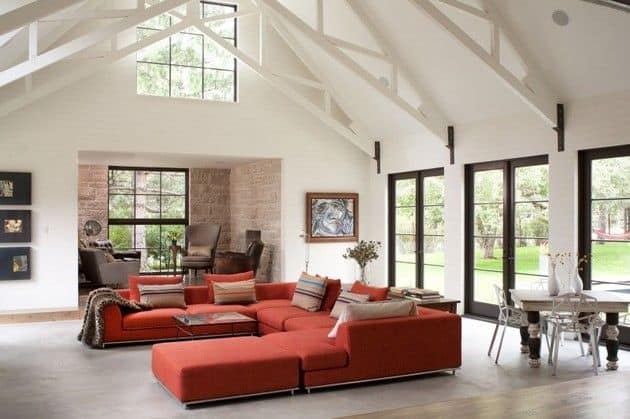 9b red sectional white interiors