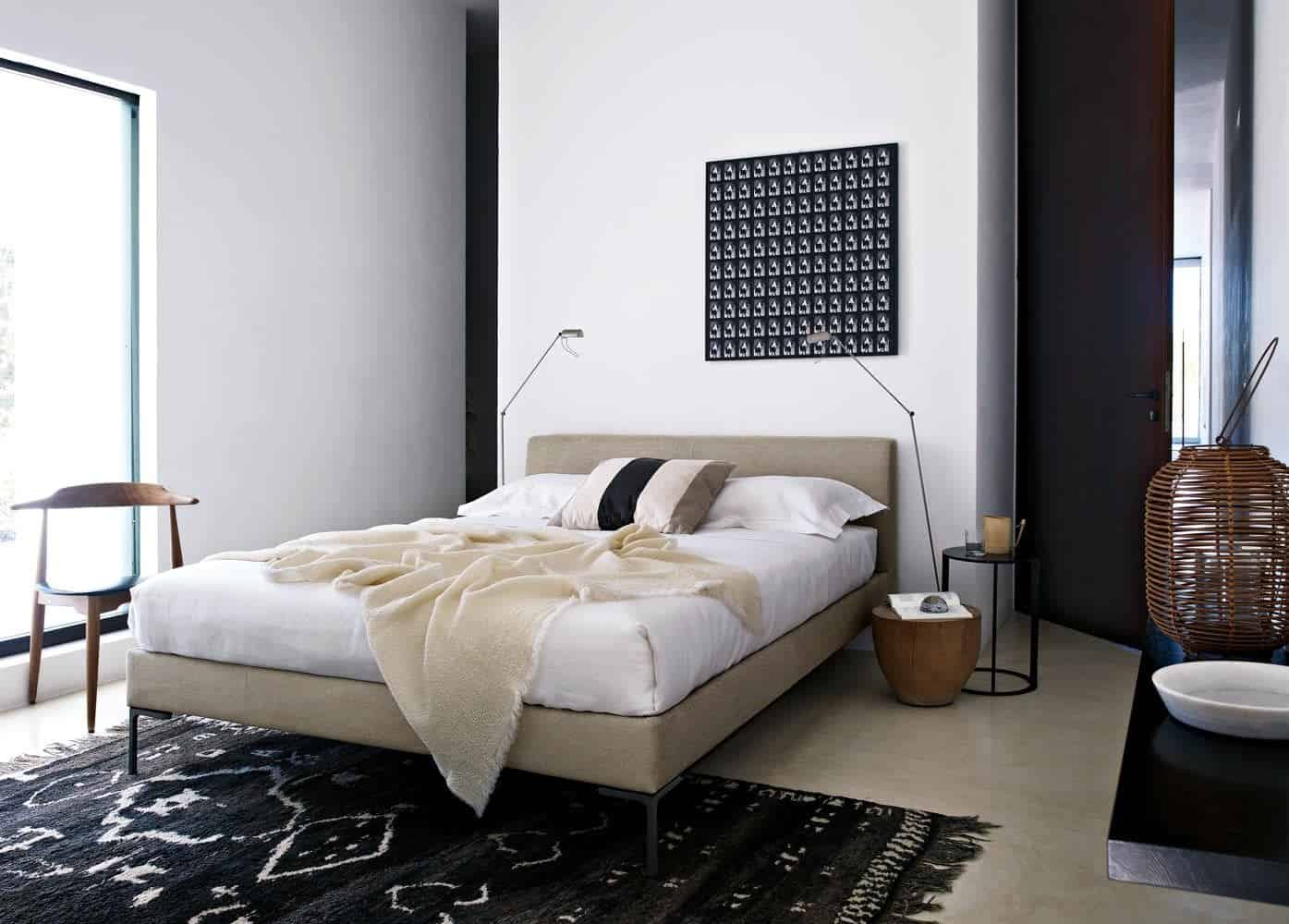 bedroom with black color accents bb italia charles