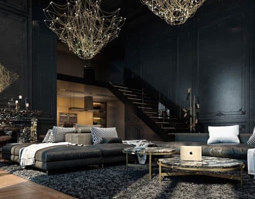 Beautiful Black Interior Showcased in a Historic Paris Apartment
