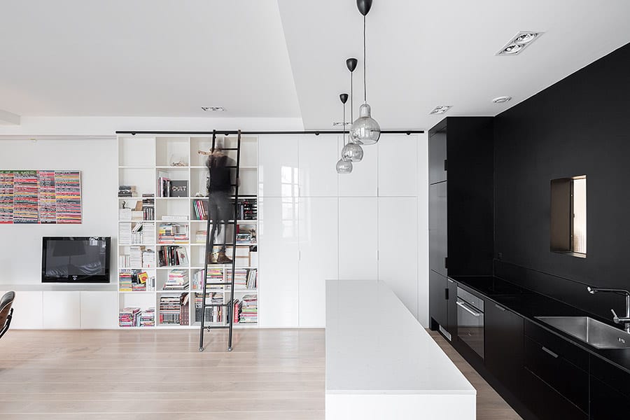 chic small black and white apartment in paris 3