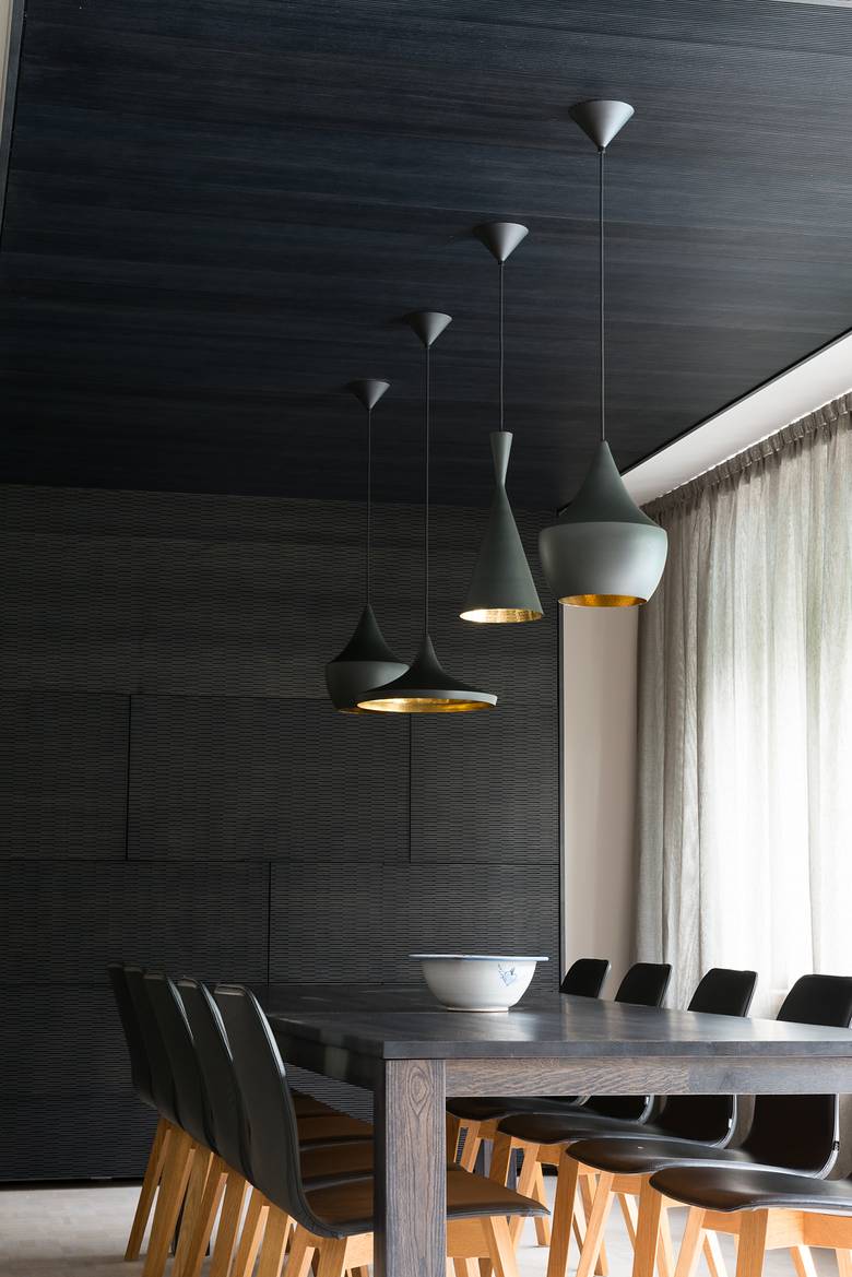chic textured interiors with unique materials from karhard architektur 2 black dining room