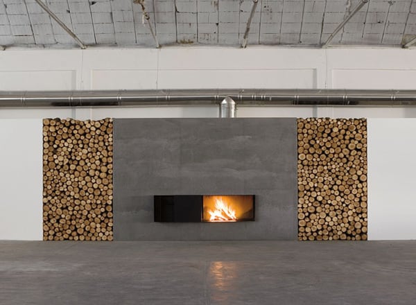 Fireplace Designs with Firewood Organizer by Antonio Lupi