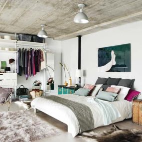 Eclectic Bedroom Interior: an Industrial Romance