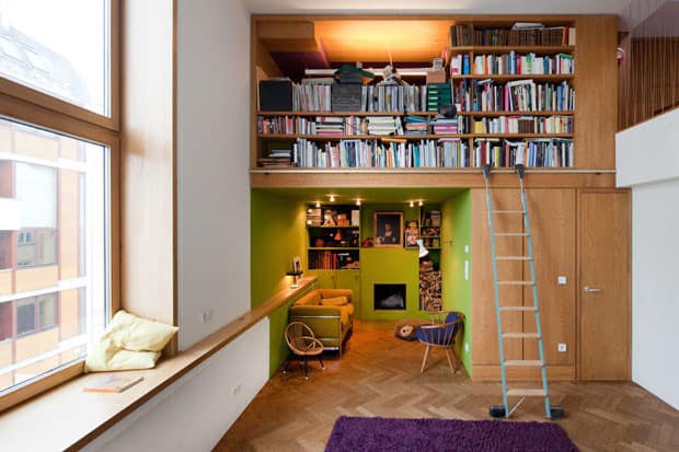 live work interior with unusual architectural and decor elements 2 Eccentric in Berlin: a Space for an Architect to Live and Work