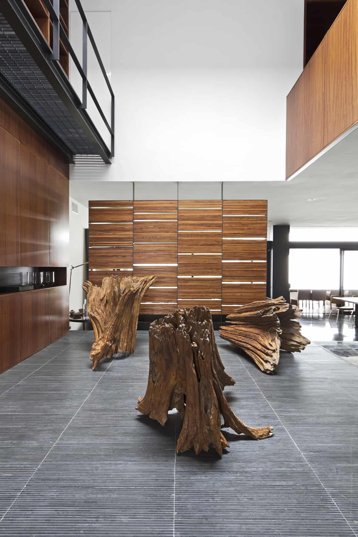 organic interior showcasing raw and refined wood 3