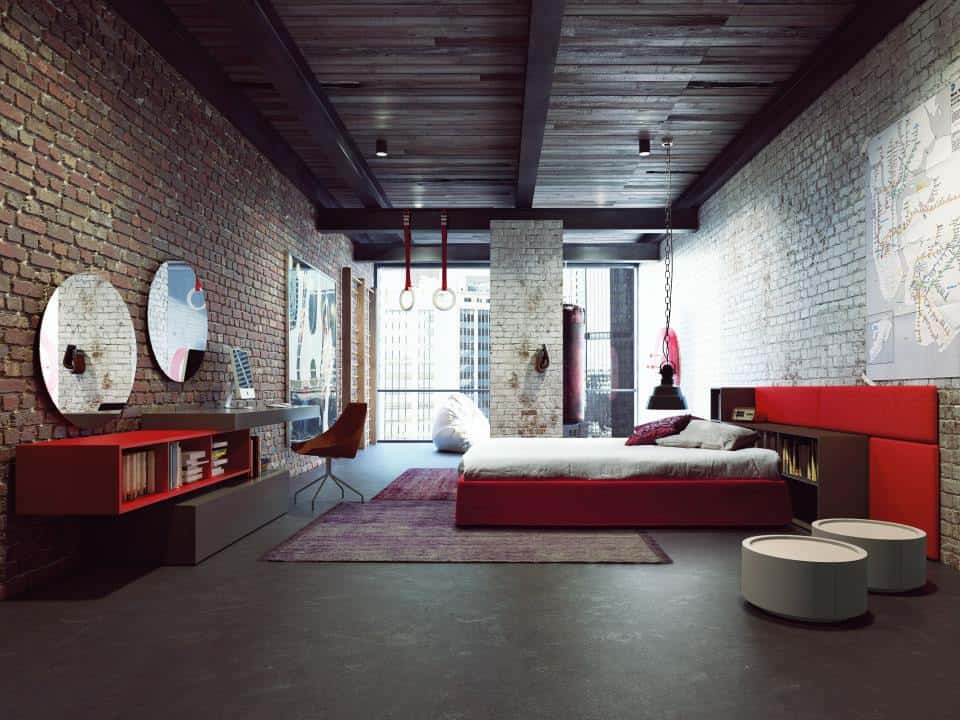perbelline arredamenti interior design red hot bedroom