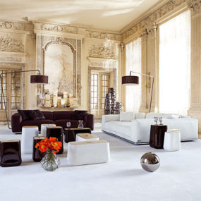 Contemporary furniture by Roche Bobois inside traditional walls