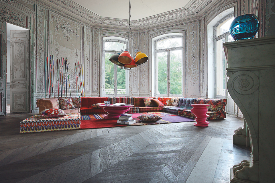Bohemian Living Room: Roche Bobois Mah Jong Modular Sofa