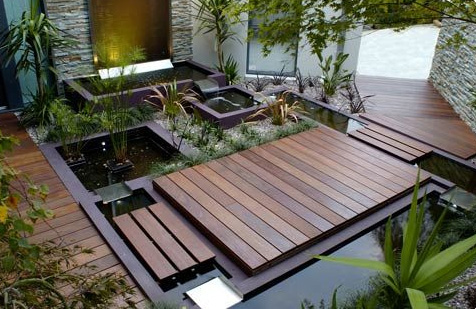 h20 designs water features wooden decks