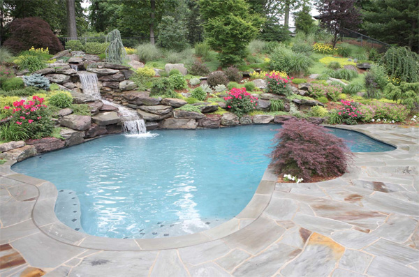 Lanscape with a Pool by B & B Pool and Spa