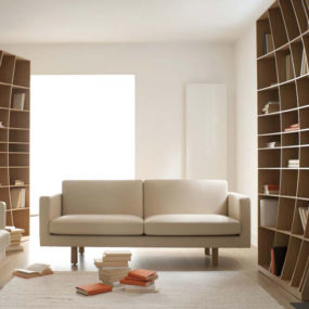 Sculpturally Creative Concave Bookcase by Joined + Jointed