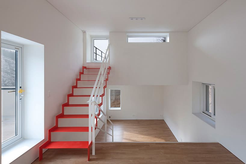 unusual home design red stair 1