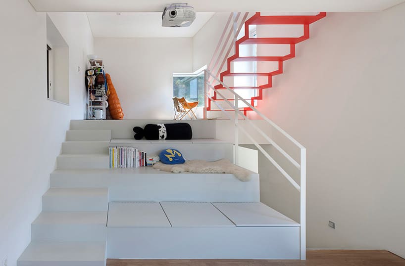 unusual home design red stair 3