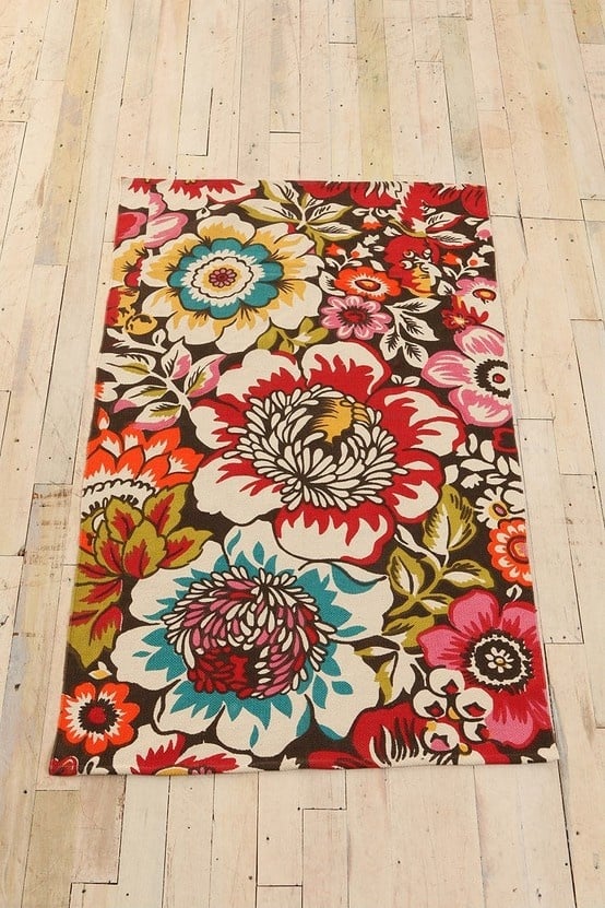 urban outfitters rug floral pattern