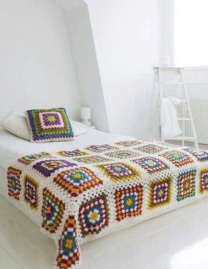 crochet blanket large squares pattern