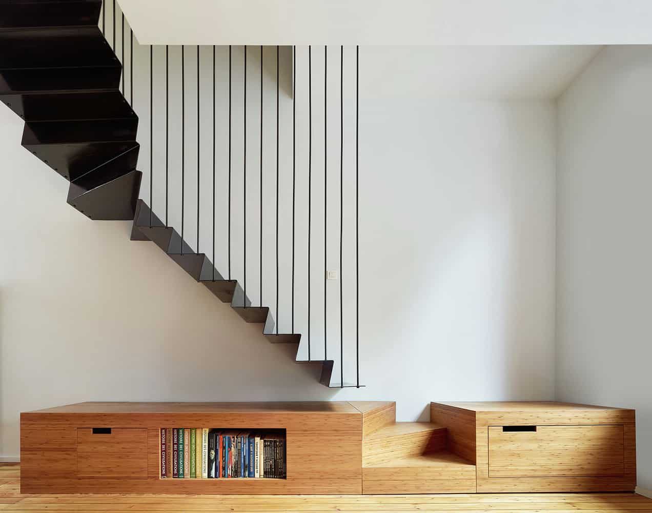 suspended staircase with creative landing platform 1