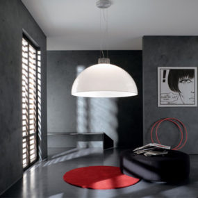 Over-sized Round Suspension Light by Zava is up to 6 feet in diameter!
